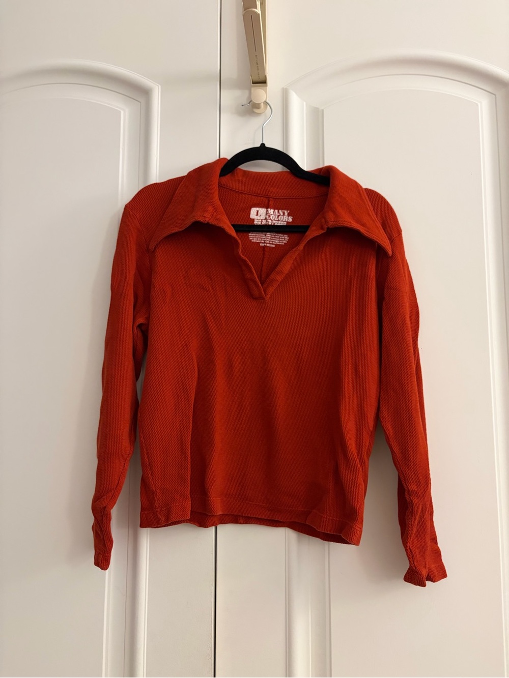 Big Bud Press Terracotta Long Sleeve Fisherman Polo Top